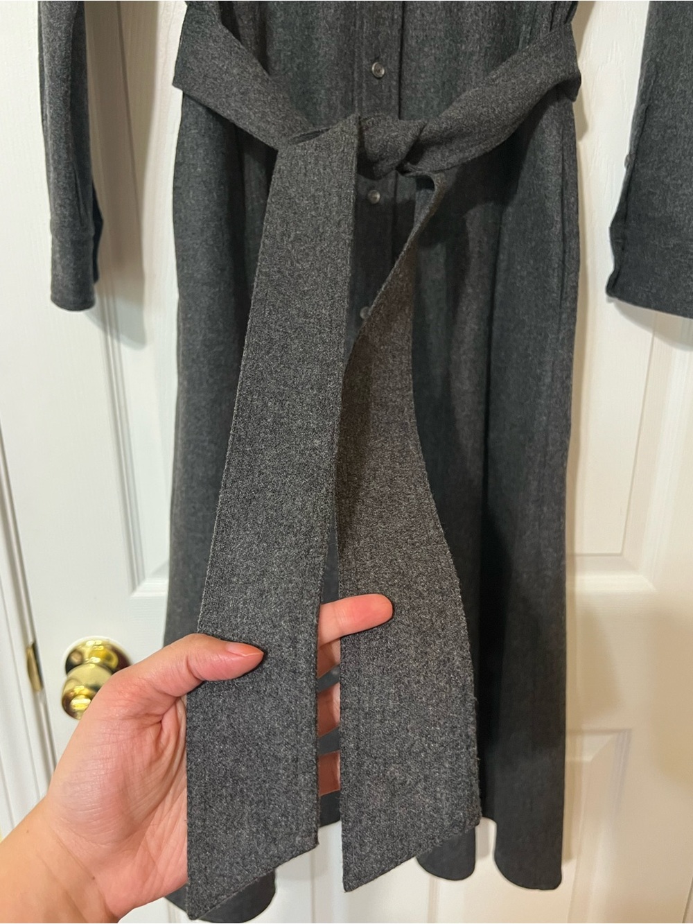 Polo Ralph Lauren Utility Wool Belted Midi Shirtdress - Picture 7 of 10